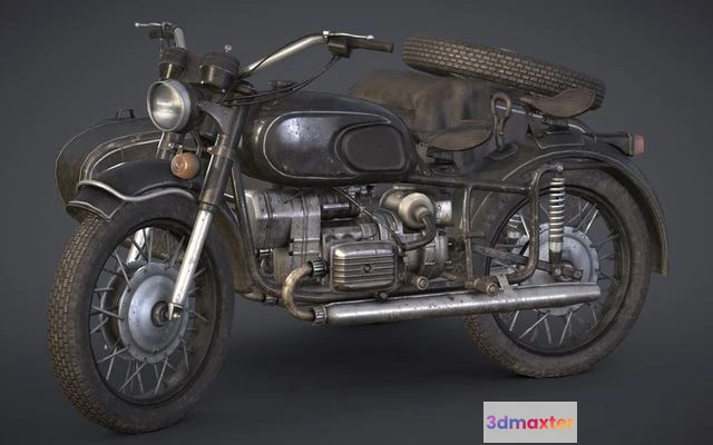 1524382 - PBR Game 3D Models - Sidecar MotoBike Dnieper 3D Max