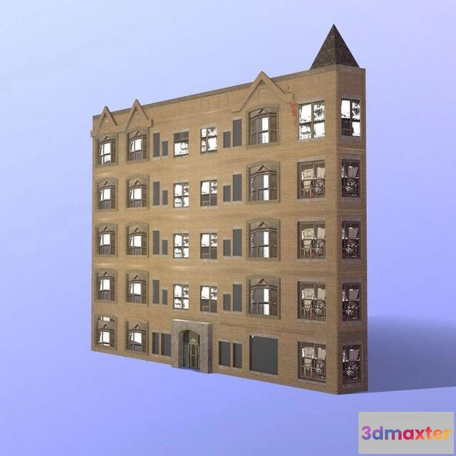 1524394 - PBR Game 3D Models - Slim house 3D Max