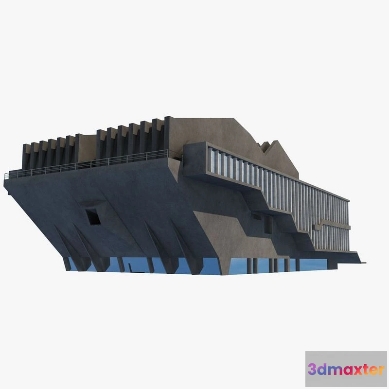 1524416 - PBR Game 3D Models - Soviet Building Angular 3D Max