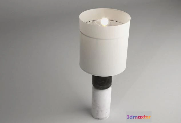 1524422 - PBR Game 3D Models - Stacked Marble Table Lamp 3D Max