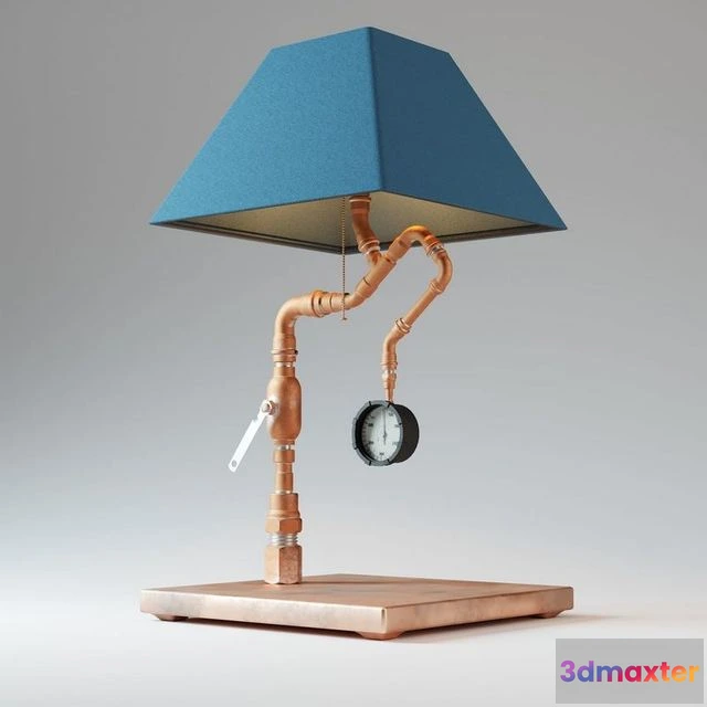 1524430 - PBR Game 3D Models - Steam Table Lamp 3D Max