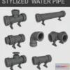 1524436 - PBR Game 3D Models - Stylized Cartoon Water Pipe 3D Max