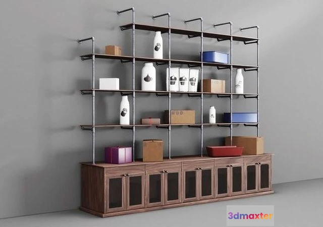 1524482 - PBR Game 3D Models - Wall Wood Stand 3D Max