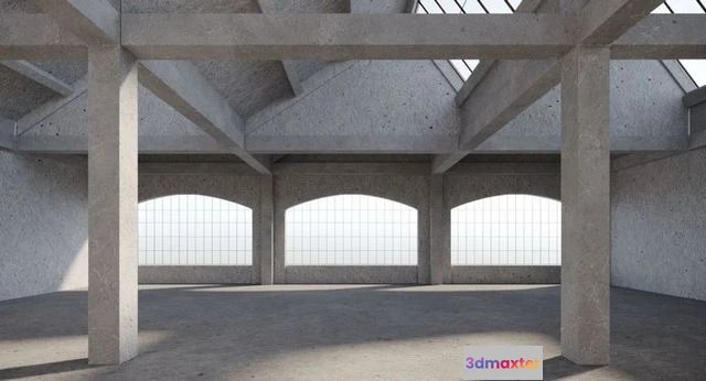 1524484 - PBR Game 3D Models - Warehouse Conrete Scene Interior 3D Max