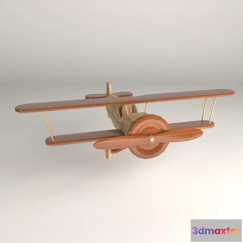 1524498 - PBR Game 3D Models - Wooden Aircraft Toy 3D Max