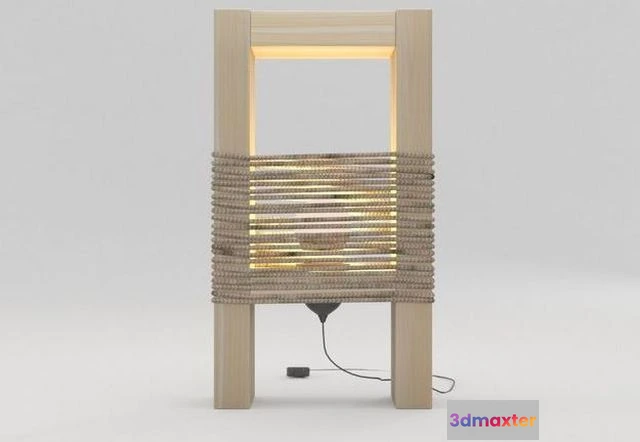 1524510 - PBR Game 3D Models - Wooden Modern Lamp 3D Max