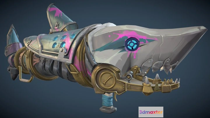 1524528 - PBR Game 3D Models - Arcane Jinx Fishbone Cannon 3D Max