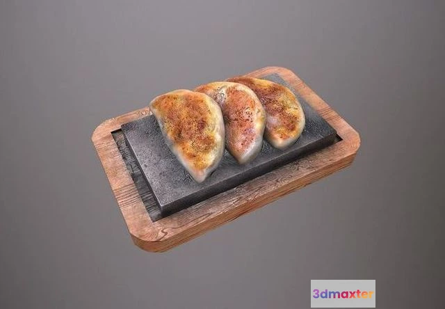 1524534 - PBR Game 3D Models - Asia food Fried dumplings 3D Max