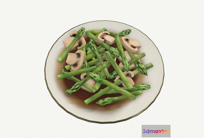 1524548 - PBR Game 3D Models - Asparagus Straw Mushroom 3D Max