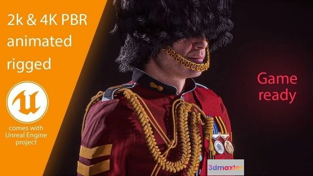 1524572 - PBR Game 3D Models - British queens guard 3D Max