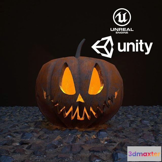 1524584 - PBR Game 3D Models - Carved Halloween pumpkin vol 2 3D Max