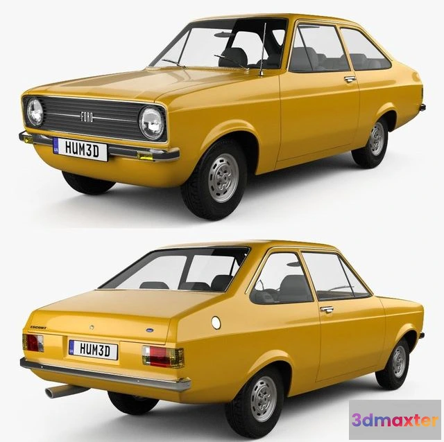 1524616 - PBR Game 3D Models - Ford Escort (EU) 1975 3D Max
