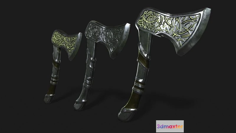 1524620 - PBR Game 3D Models - Forest axe 3D Max