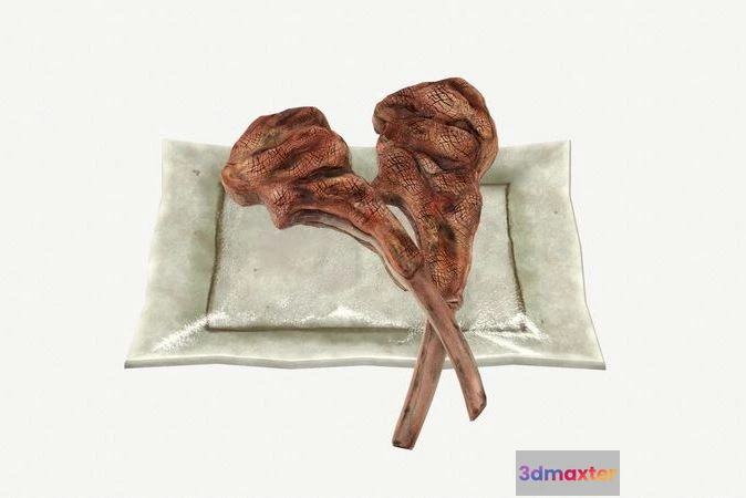 1524638 - PBR Game 3D Models - Grilled lamb chops 3D Max