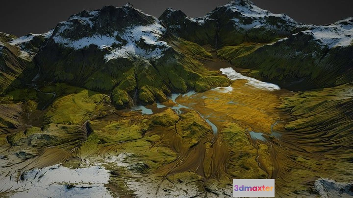 1524666 - PBR Game 3D Models - Iceland Landscape (World Machine) 3D Max