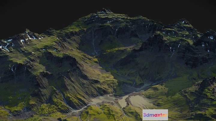 1524668 - PBR Game 3D Models - Iceland Mountains Landscape 3D Max