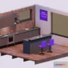 1524670 - PBR Game 3D Models - Isometric Kitchen 01 3D Max