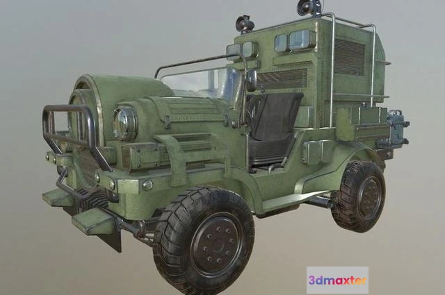 1524672 - PBR Game 3D Models - Jeep SUV army 3D Max