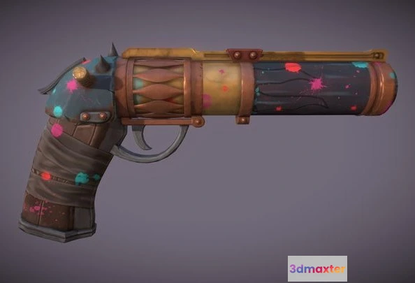 1524676 - PBR Game 3D Models - Jinx Arcane Pistol 3D Max