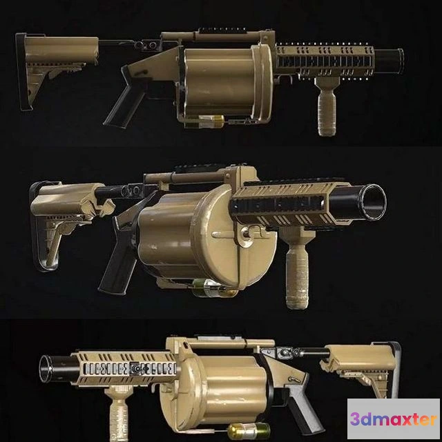 1524694 - PBR Game 3D Models - M32 grenade luncher 3D Max