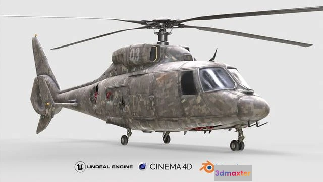 1524712 - PBR Game 3D Models - Military Helicopter Low-poly 3D Max