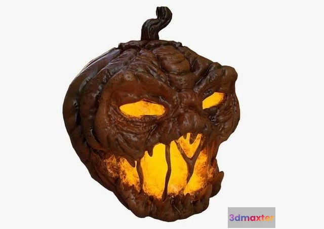 1524760 - PBR Game 3D Models - Pumpkin halloween with glowing eyes 3D Max