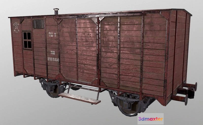 1524766 - PBR Game 3D Models - Railcar old train car 3D Max