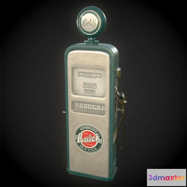 1524768 - PBR Game 3D Models - Retro gas pump 3D Max