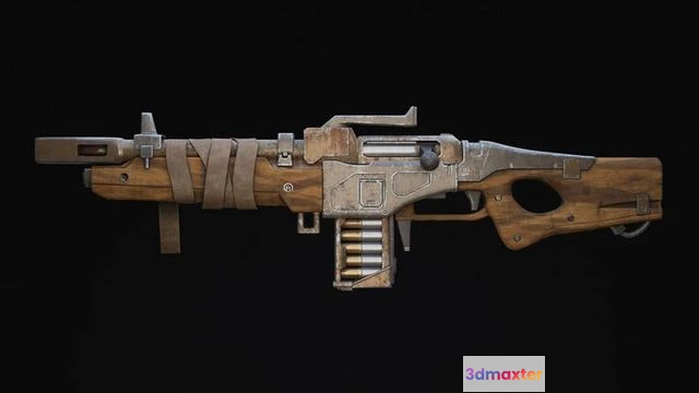 1524774 - PBR Game 3D Models - Rifle Sci-Fi Post Apocalypse 3D Max