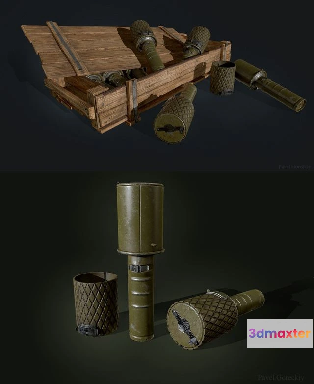 1524778 - PBR Game 3D Models - Russian Grenade RGD33 3D Max