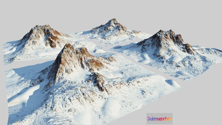 1524798 - PBR Game 3D Models - Snow Mountain Pack (World Machine) Type1 3D Max