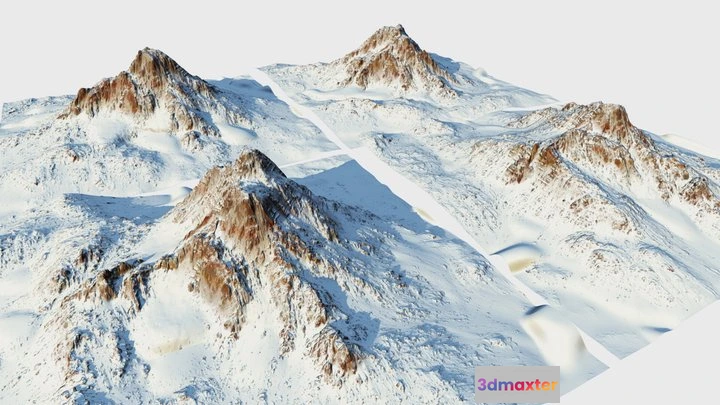 1524800 - PBR Game 3D Models - Snow Mountain Pack (World Machine) Type2 3D Max