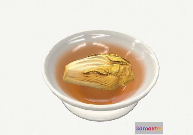 1524814 - PBR Game 3D Models - Steamed Chinese Cabbage in Supreme Soup 3D Max