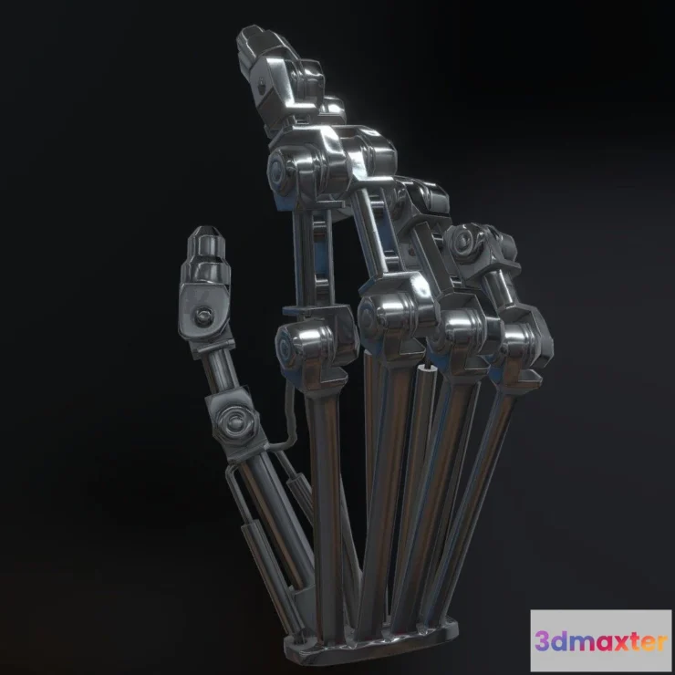 1524832 - PBR Game 3D Models - T 800 Terminator Hand 3D Max
