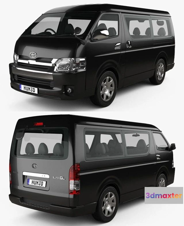 1524918 - PBR Game 3D Models - Toyota Hiace Passenger Van L1H2 GL 2013 3D Max