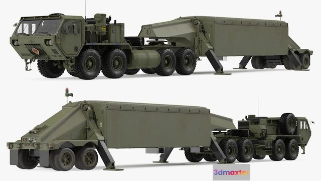 1524934 - PBR Game 3D Models - Tractor M983 with THAAD TPY2 Radar 3D Max