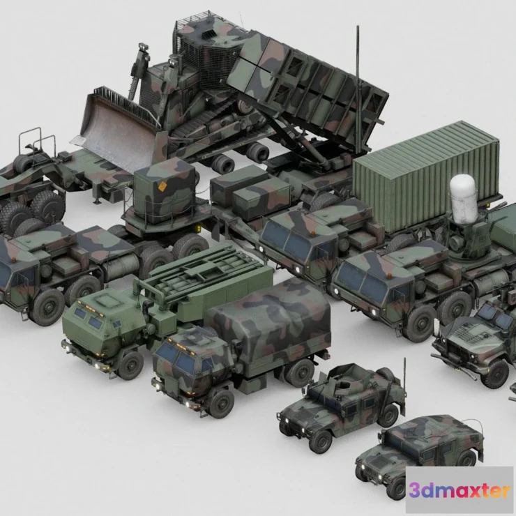 1524956 - PBR Game 3D Models - Us Military Vehicles 3D Max