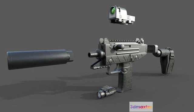 1524962 - PBR Game 3D Models - UZI-Pro gun 3D Max