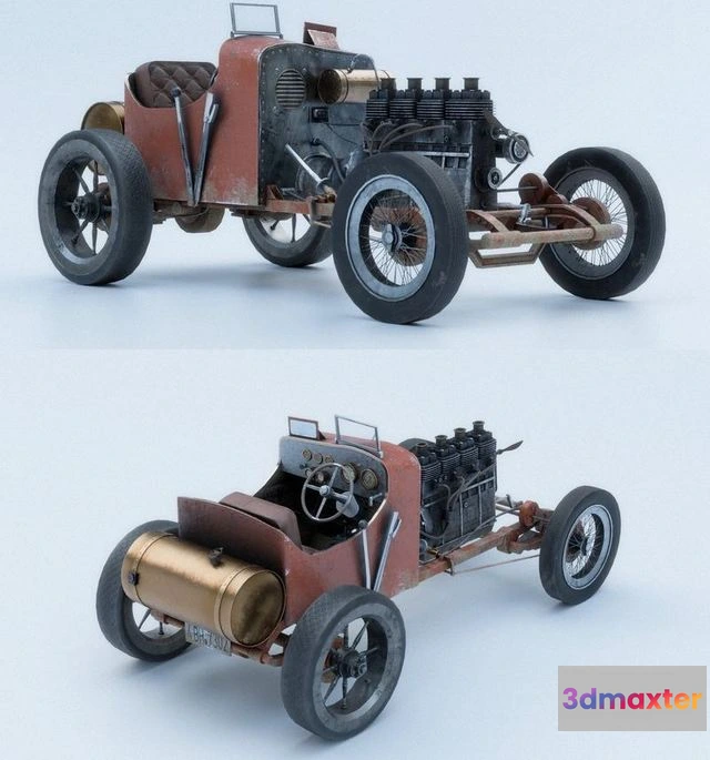 1524988 - PBR Game 3D Models - Vintage Racing Car 3D Max