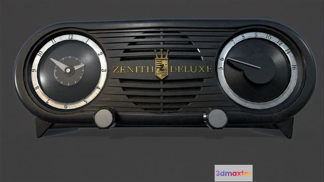 1524990 - PBR Game 3D Models - Vintage Zenith Delux radio 3D Max