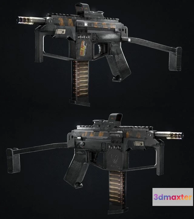 1525040 - PBR Game 3D Models - Wardog SMG 3D Max