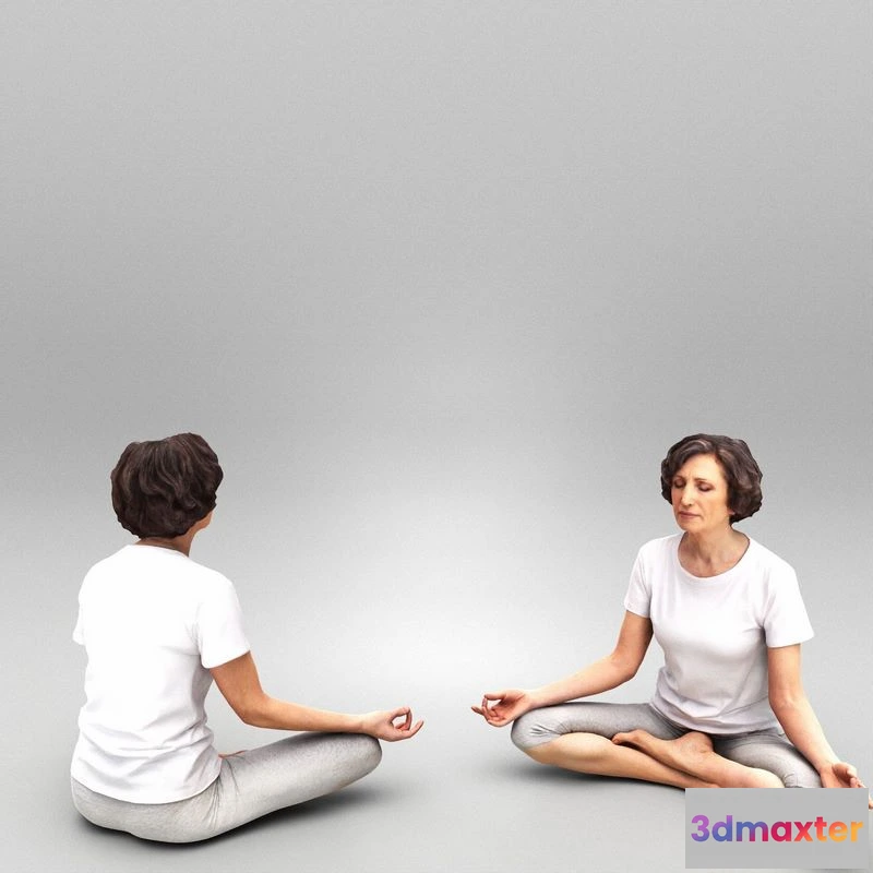 1525082 - PBR Game 3D Models - Woman in lotus position meditating 440 3D Max