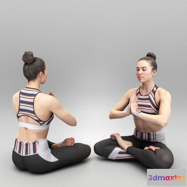 1525110 - PBR Game 3D Models - Woman in yoga pose 327 3D Max