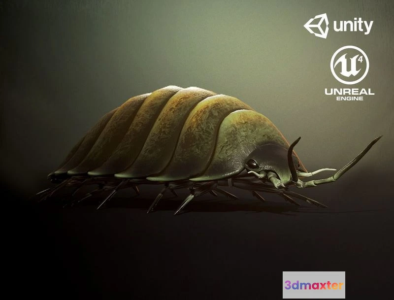 1525128 - PBR Game 3D Models - Woodlouse insect1 3D Max