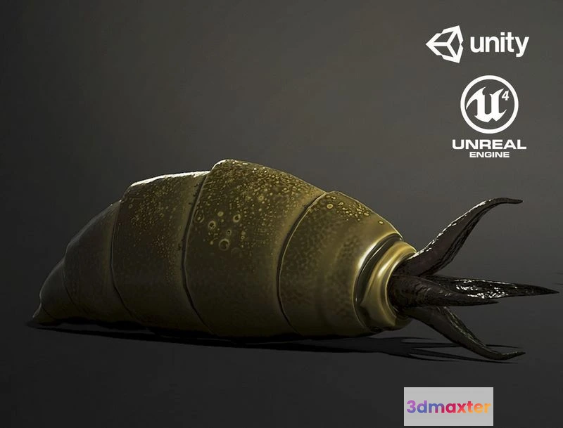 1525130 - PBR Game 3D Models - Worm creature1 Low-poly 3D Max