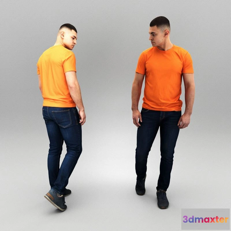 1525162 - PBR Game 3D Models - Young man walking 409 3D Max
