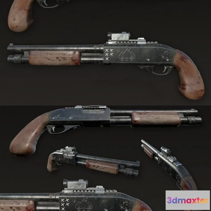 1525210 - PBR Game 3D Models - Zombie Shotgun 3D Max