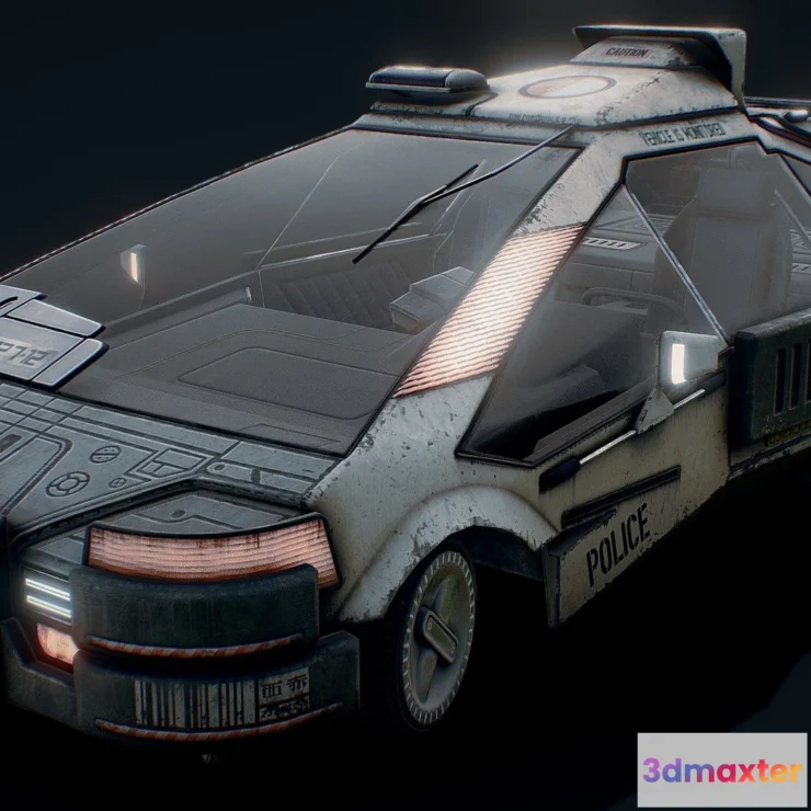 1525238 - PBR Game 3D Models - 2019 Blade Runner Ground Police Car 3D Max