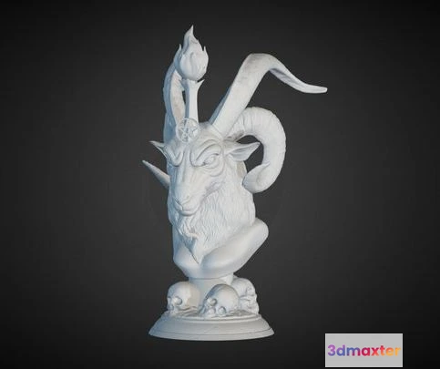 1525250 - PBR Game 3D Models - 3D Printable Baphomet Bust 3D Max