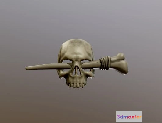 1525256 - PBR Game 3D Models - 3D Printable Skull Hair Pin 3D Max